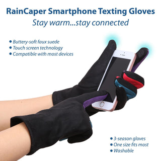 Black & Multicolor Women's Touch Screen Gloves - One Size Fits All