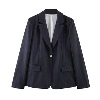 Women's Jacket Dark Navy Pinstripe BYMANYC ® New York WALL STREET PINSTRIPE TAILORED BLAZER - New Collection