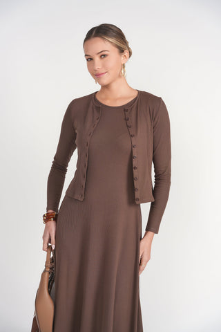 Cardigan Tee- Chocolate