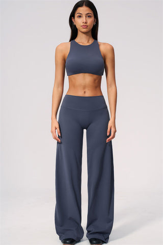 The Twirl Open Back Sports Bra Straight Leg Pants 2-Piece Set