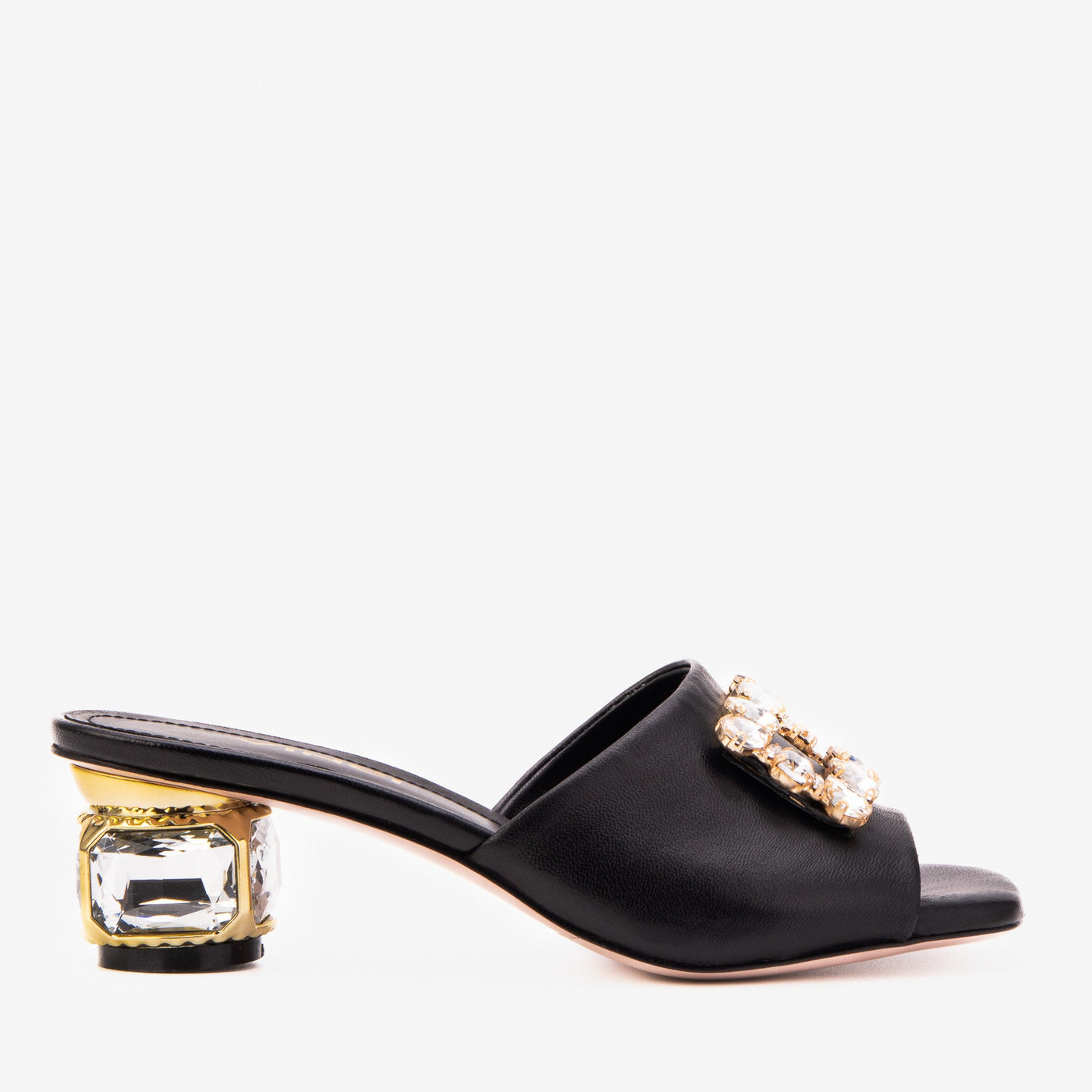 The Noctara Black Crystal Heel Women Sandal - Glamourous Grace