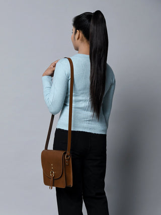 Brown Elegance Crossbody Sling Bag - Glamourous Grace
