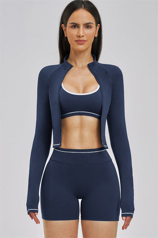 The Unbound Jacket Sports Bra Shorts 3-Piece Set