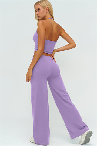 The Twirl Halter Tank Top New Straight Leg Pants 2-Piece Set