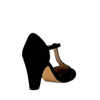 Mulberry Suede T-Strap Heels - Glamourous Grace