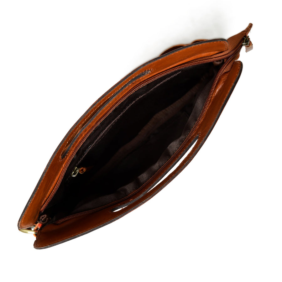 Western Leather Clutch Tooling Purse - Glamourous Grace