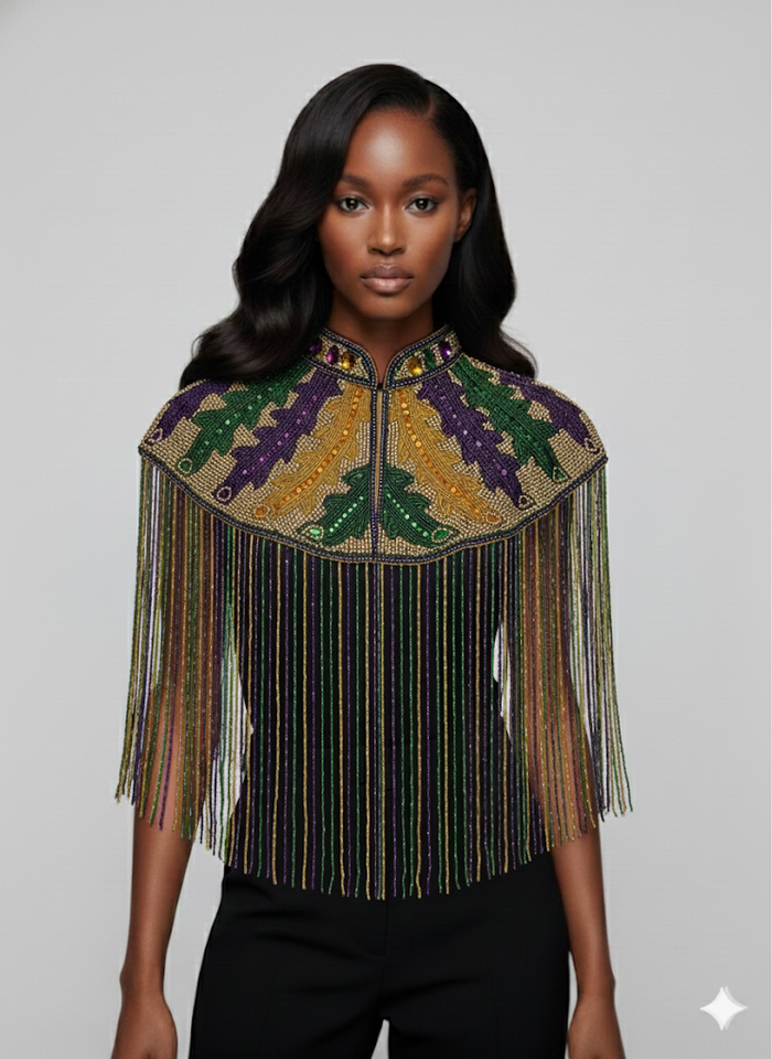 Big Chief Plume Cape - Glamourous Grace
