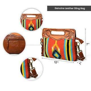 Western Leather Clutch Tooling Purse - Glamourous Grace