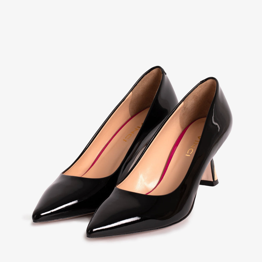 The Brunello Black Patent Leather Pump Women Shoe - Glamourous Grace