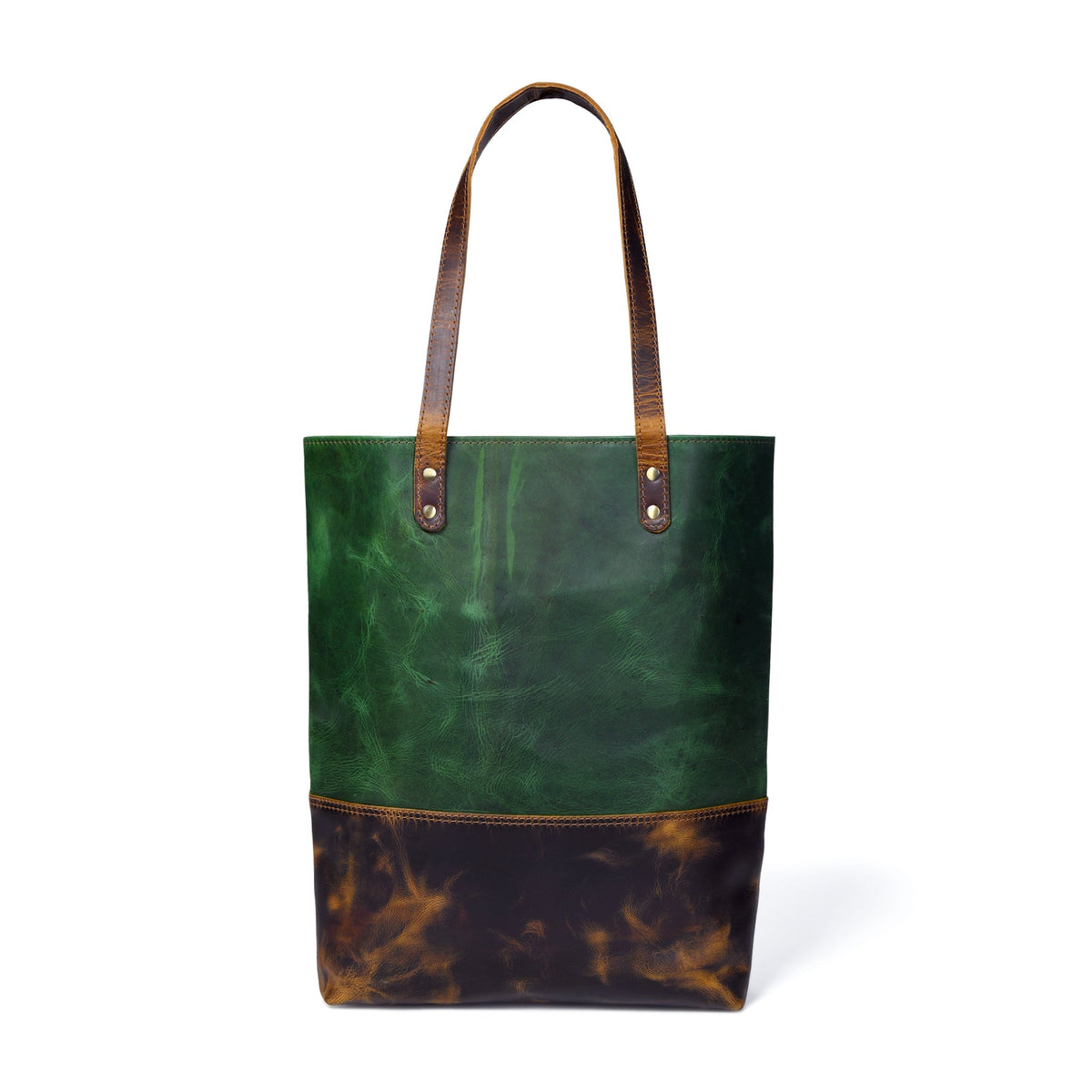 Green Women's Leather Tote - Glamourous Grace