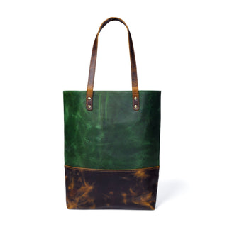 Green Women's Leather Tote - Glamourous Grace