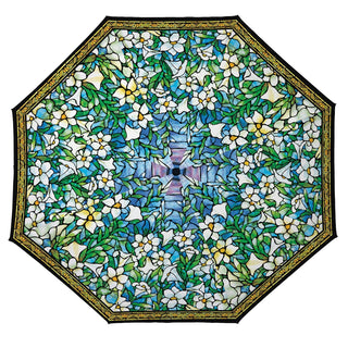 Tiffany Field of Lilies Travel Umbrella – Compact, One-Touch Open & Close