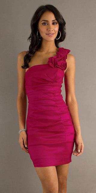 CLEARANCE - Eureka 1893 Rosette Studded Single Strapped Short Cocktail Dress (3XL)