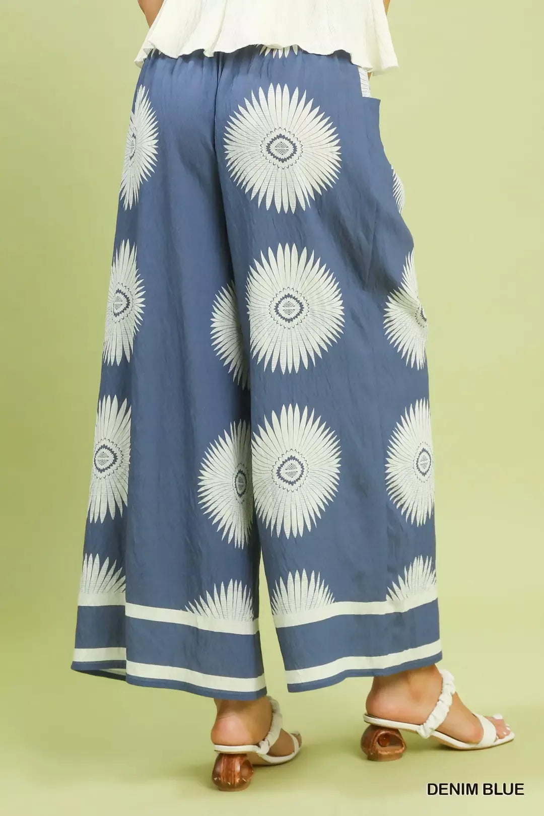 Umgee Abstract Border Print Wide Leg Pants - Glamourous Grace