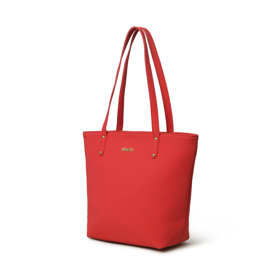 Era Vegan Leather Tote - Coral Red - Glamourous Grace