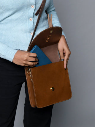 Brown Elegance Crossbody Sling Bag - Glamourous Grace