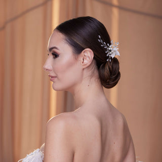 Elegant Crystal & Pearl Hair Comb - Glamourous Grace