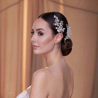 2-Piece Crystal Beaded Hair Vine Set - Glamourous Grace