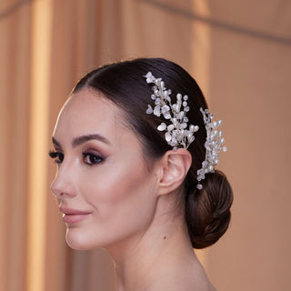 2-Piece Crystal Beaded Hair Vine Set - Glamourous Grace