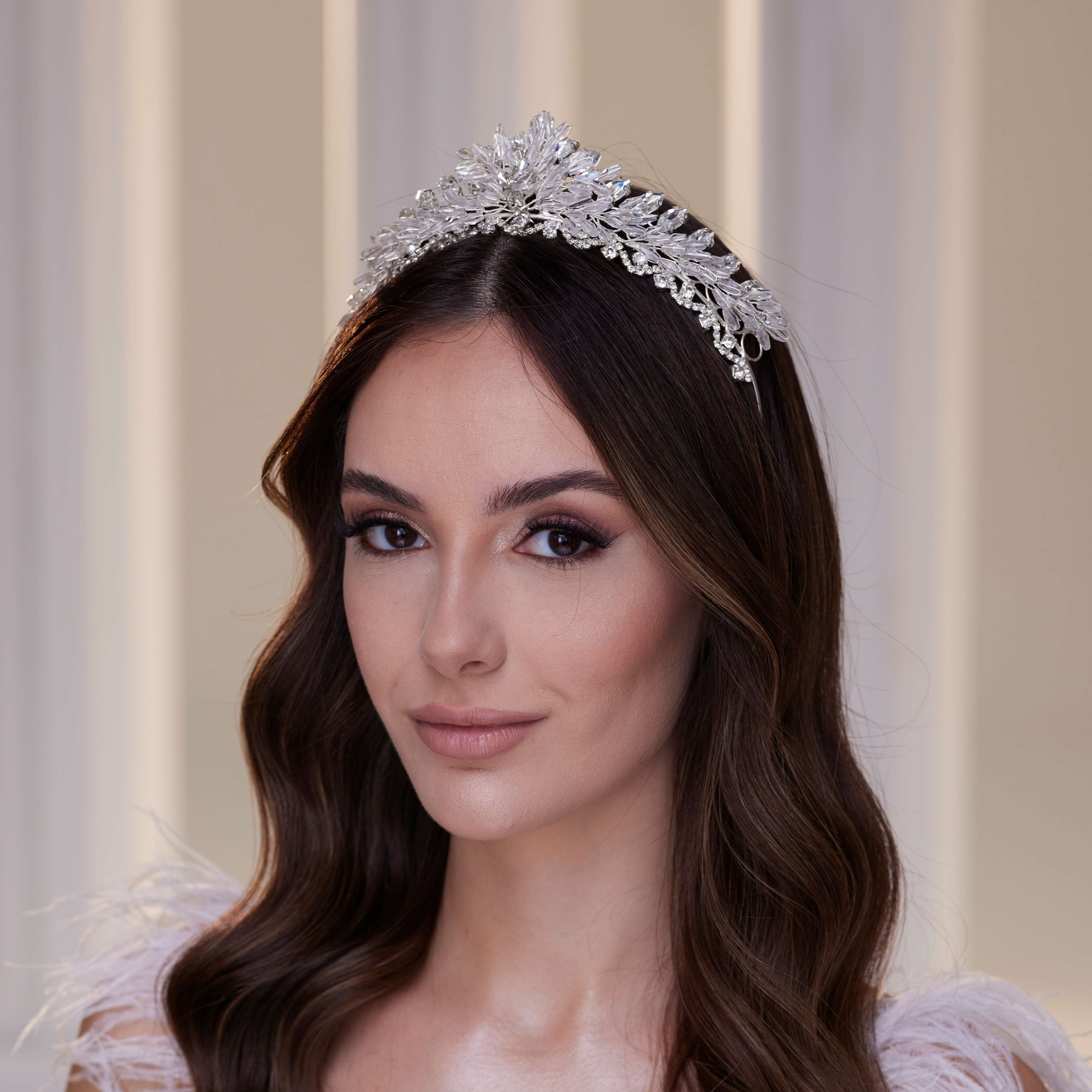 Crystal Stone Tiara - Glamourous Grace