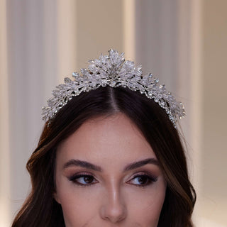 Crystal Stone Tiara - Glamourous Grace