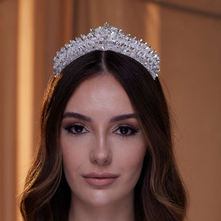 Crystal Rhinestone Wedding Tiara - Glamourous Grace