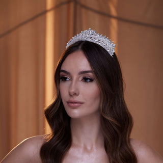 Crystal Rhinestone Wedding Tiara - Glamourous Grace