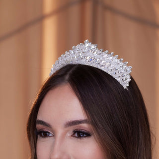 Crystal Rhinestone Wedding Tiara - Glamourous Grace