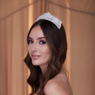 Crystal Rhinestone Wedding Tiara - Glamourous Grace