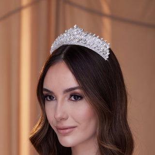 Crystal Rhinestone Wedding Tiara - Glamourous Grace