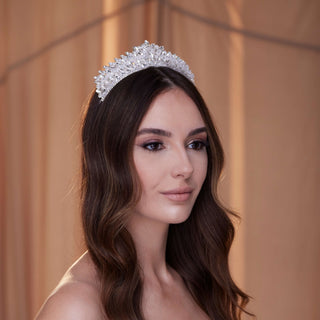 Crystal Rhinestone Wedding Tiara - Glamourous Grace