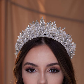 Crystal Rhinestone Bridal Tiara - Glamourous Grace
