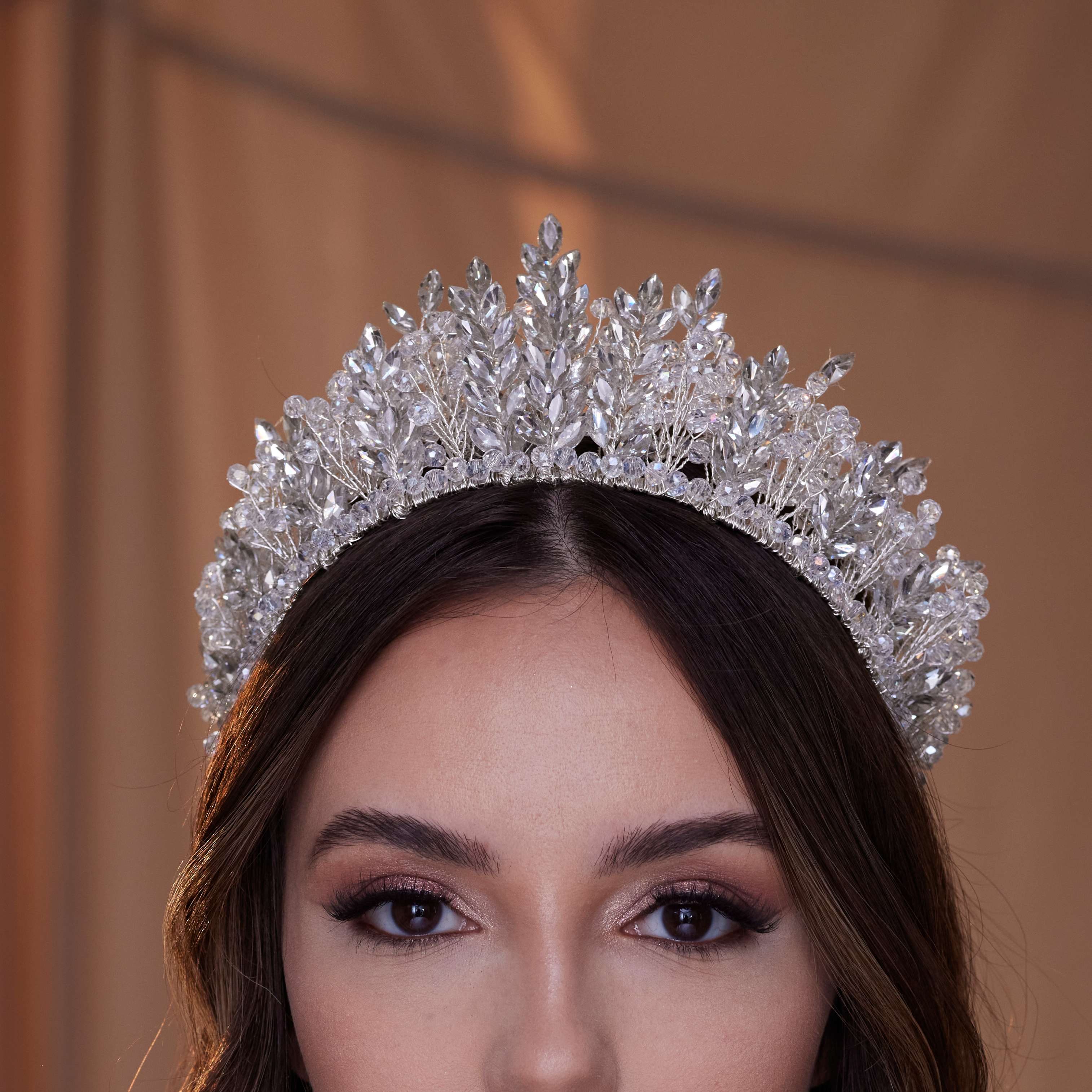 Crystal Rhinestone Bridal Tiara - Glamourous Grace