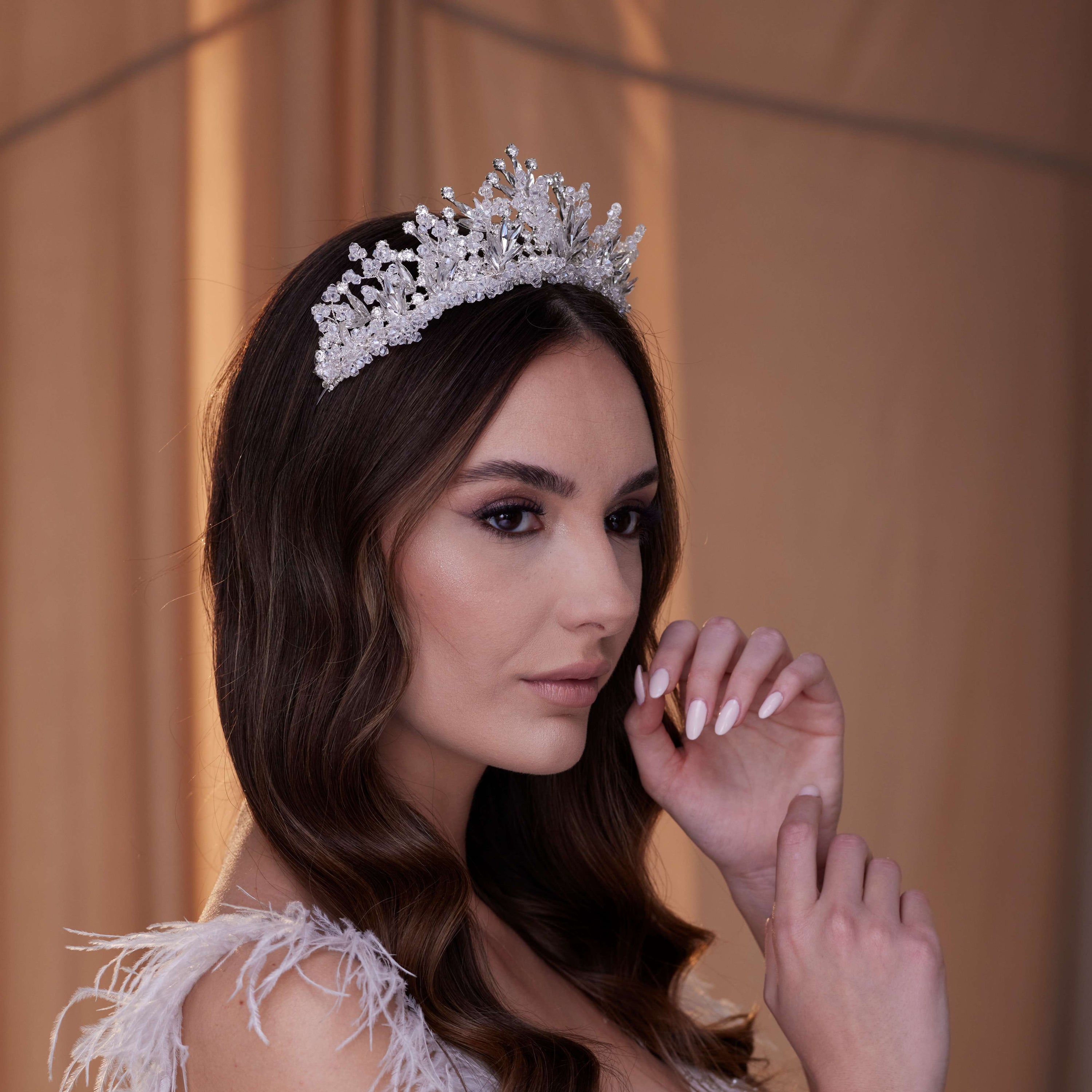 Crystal Rhinestone Bridal Tiara - Glamourous Grace