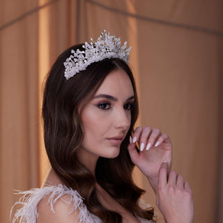 Crystal Rhinestone Bridal Tiara - Glamourous Grace