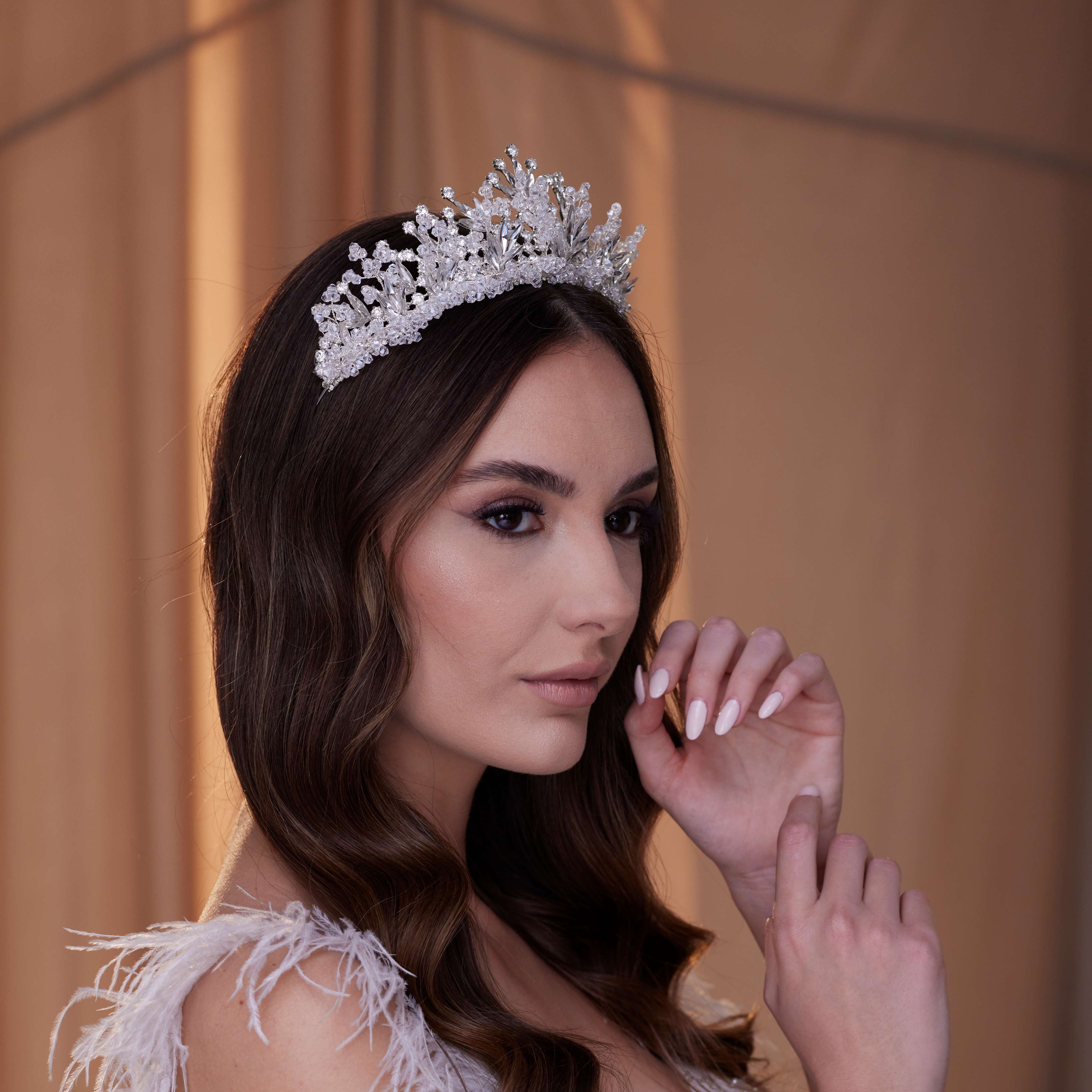 Crystal Rhinestone Bridal Tiara - Glamourous Grace