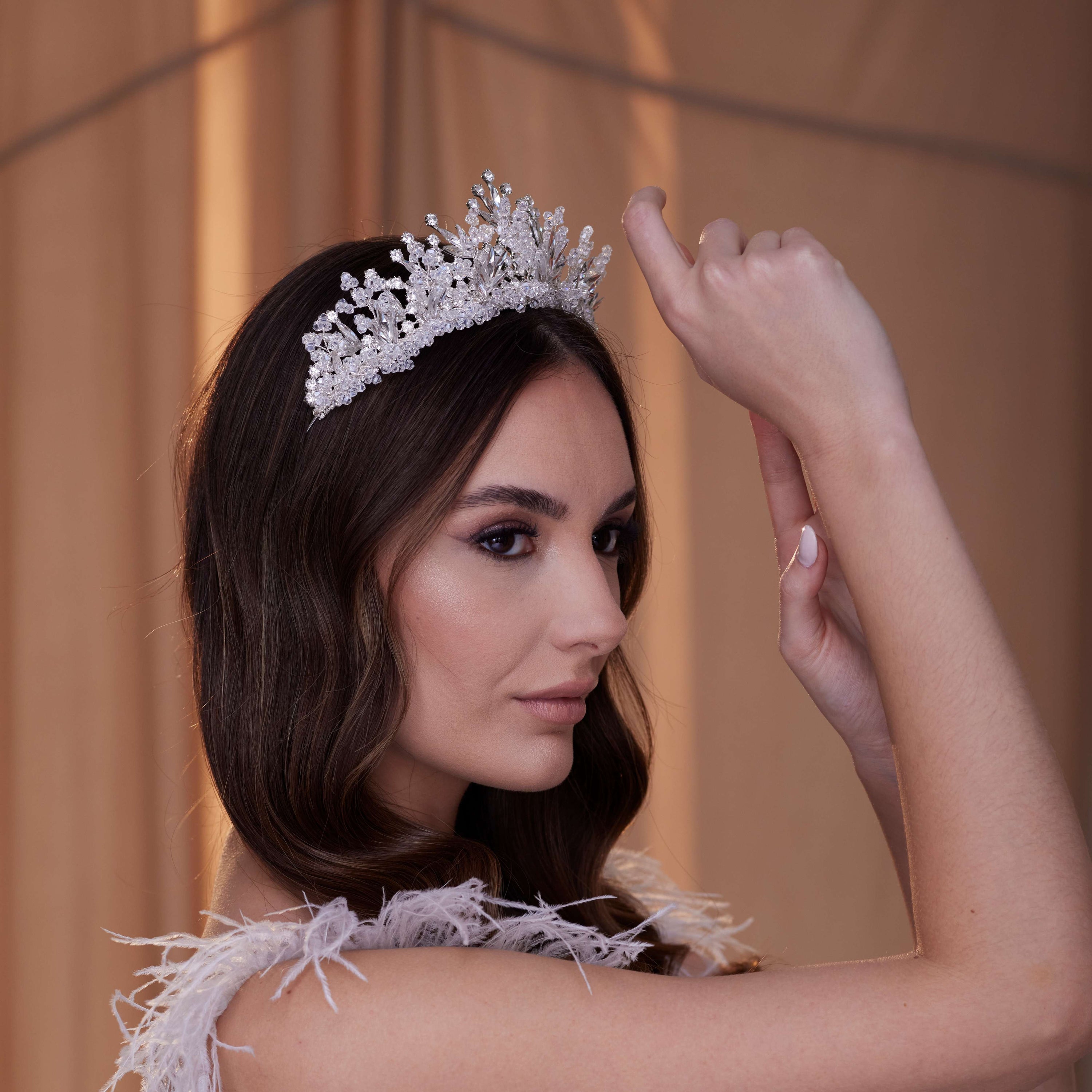 Crystal Rhinestone Bridal Tiara - Glamourous Grace