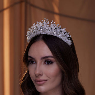 Crystal Rhinestone Bridal Tiara - Glamourous Grace