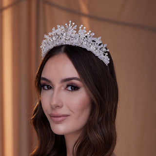Crystal Rhinestone Bridal Tiara - Glamourous Grace