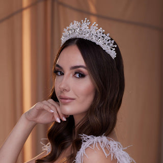 Crystal Rhinestone Bridal Tiara - Glamourous Grace