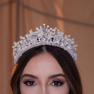 Crystal Rhinestone Bridal Tiara - Glamourous Grace