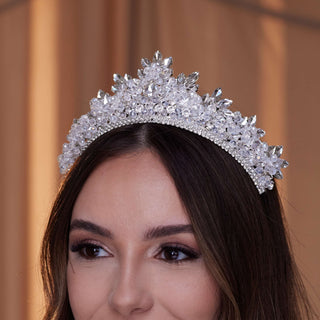 Sparkling Crystal Wedding Tiara - Glamourous Grace
