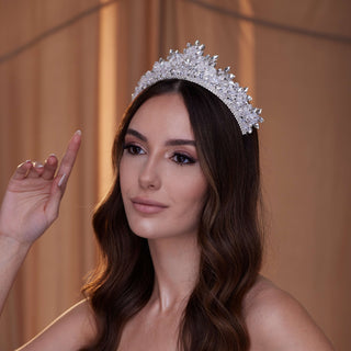 Sparkling Crystal Wedding Tiara - Glamourous Grace