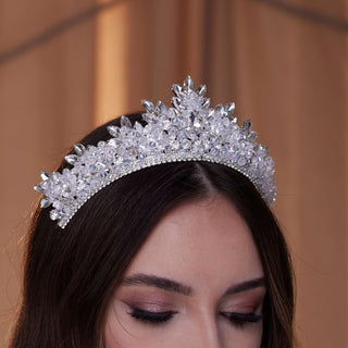Sparkling Crystal Wedding Tiara - Glamourous Grace