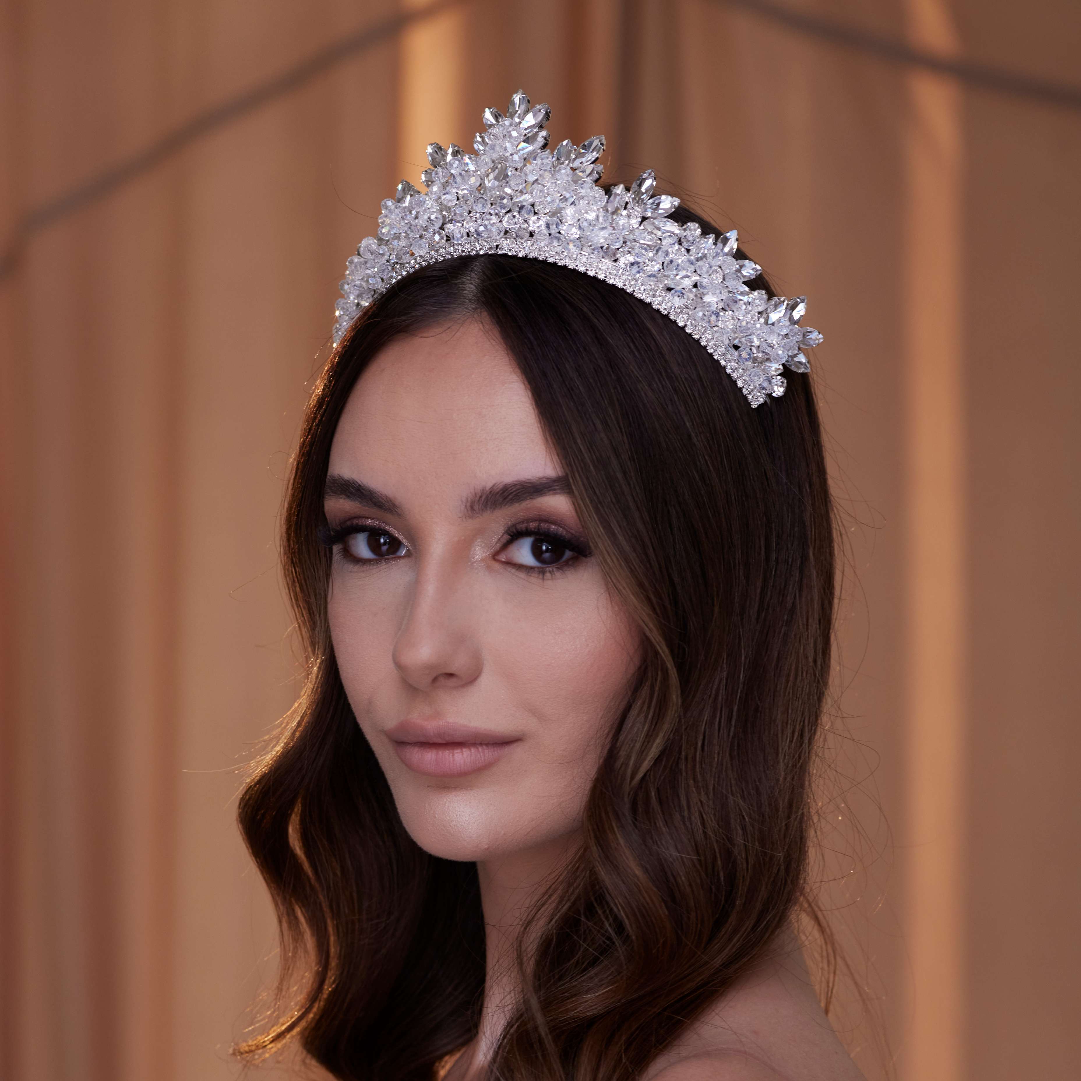 Sparkling Crystal Wedding Tiara - Glamourous Grace