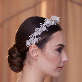 Elegant Bridal Hairband with Pearl - Glamourous Grace