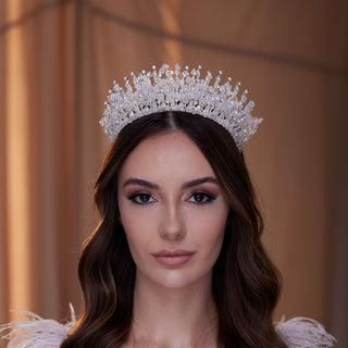 Crystal Rhinestone Bridal Tiara - Glamourous Grace