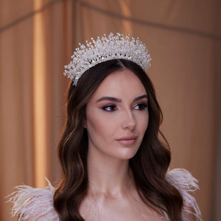 Crystal Rhinestone Bridal Tiara - Glamourous Grace