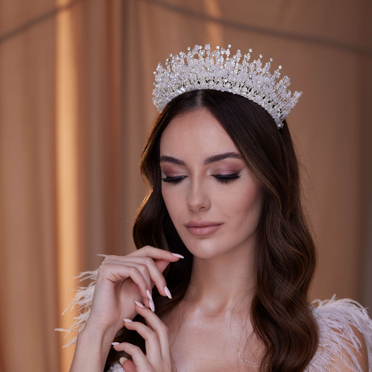 Crystal Rhinestone Bridal Tiara - Glamourous Grace