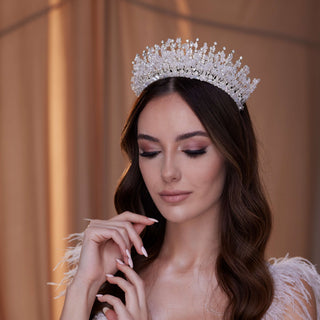 Crystal Rhinestone Bridal Tiara - Glamourous Grace